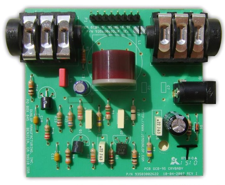 Dunlop Crybaby Wah GCB-95 Replacement PCB Circuit Board with Red Fasel