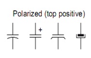 polarized capacitor symbols